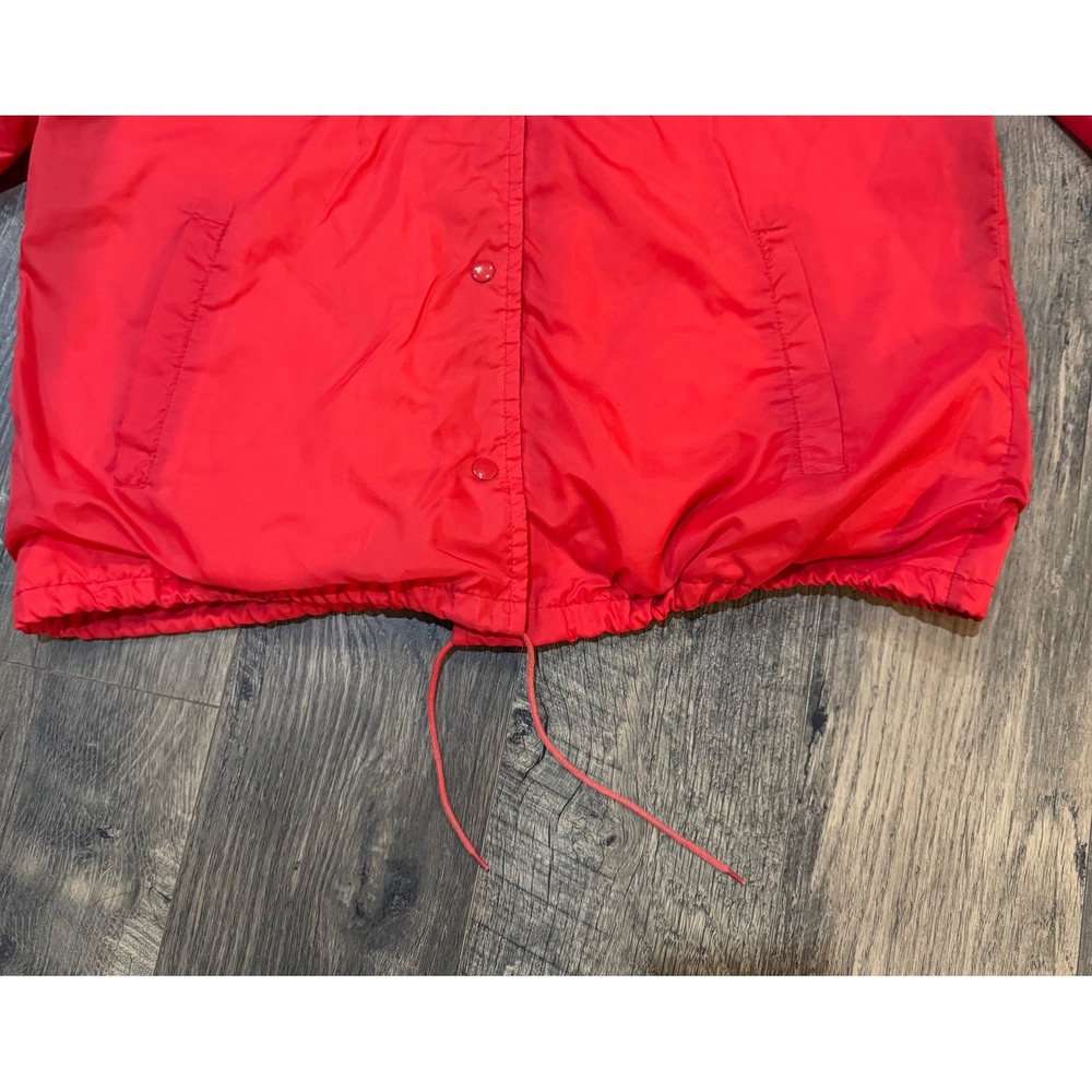 Sears Vintage Coach Jacket Red Nylon Snap‎ Front Lightweight Mens Size XL - Picture 7 of 10